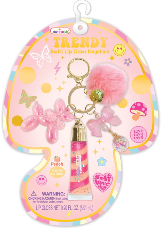 Klíčenka s leskem na rty a motýlím přívěskem pro děti