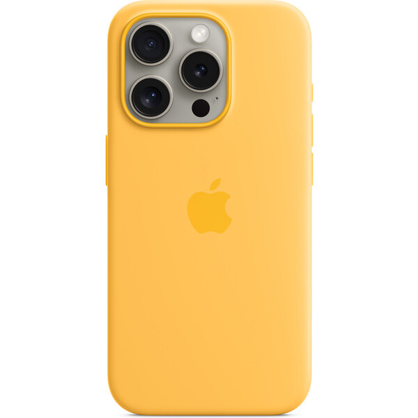 Apple iPhone 15 Pro Silikonový kryt s MagSafe paprskově žlutý MWNK3ZM/A Paprskově žlutá