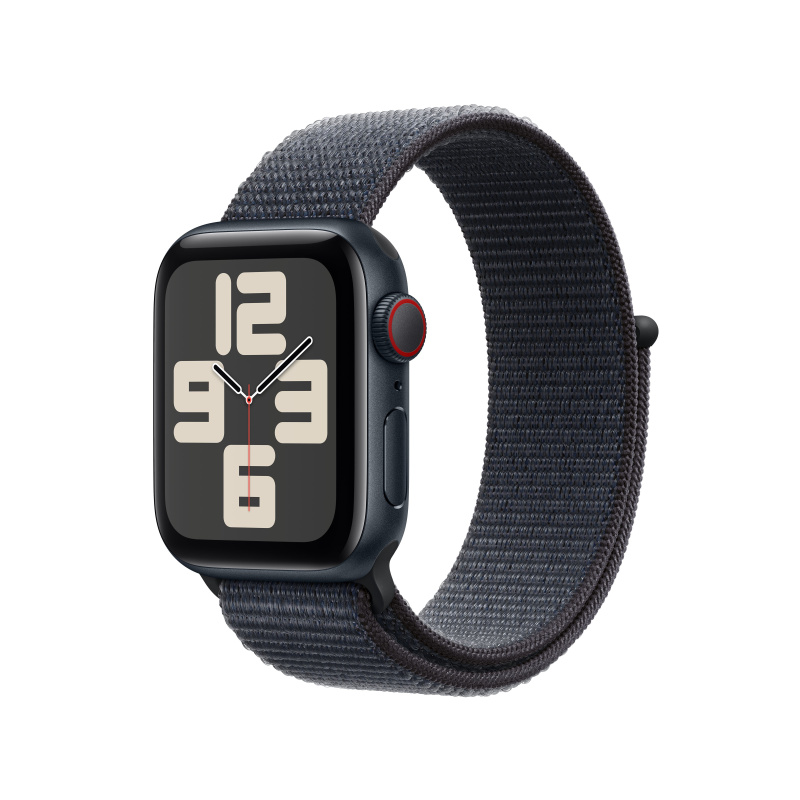 Apple Watch SE (2024) Cellular 40mm Temně inkoustový hliník s inkoustově provlékacím řemínkem