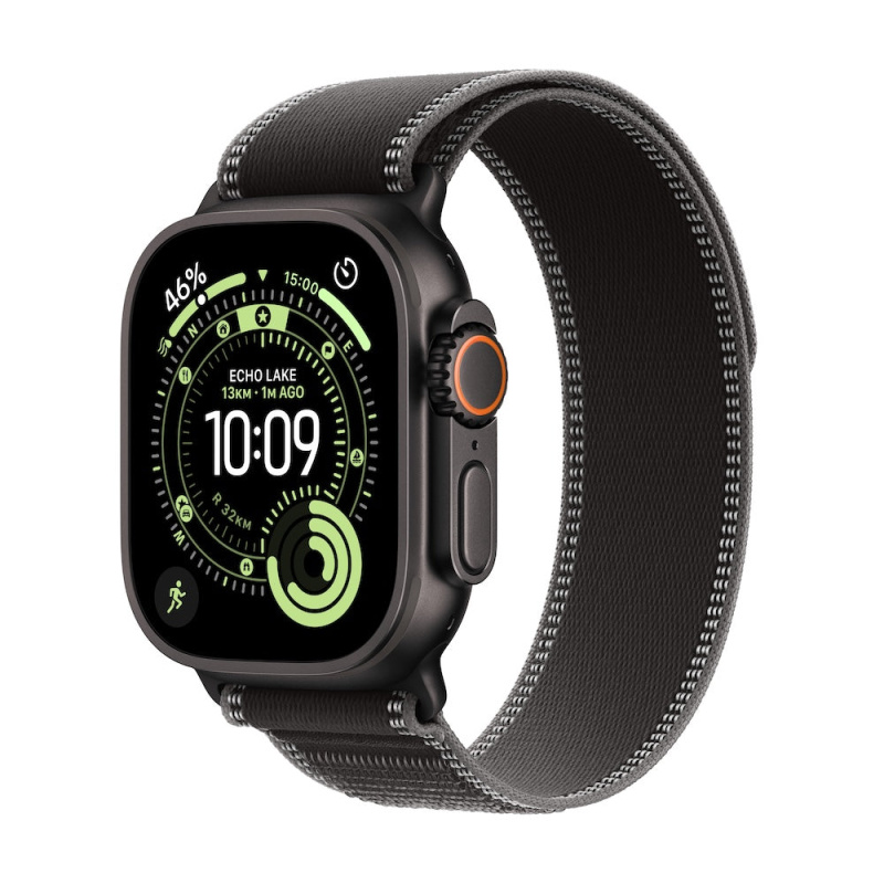 Apple Watch Ultra 3 (2025) 49mm Černý titan s černým/uhlovým trailovým tahem S/M