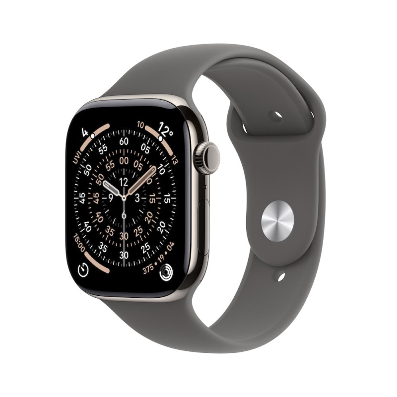 Apple Watch Series 11 Cellular (46mm) Přírodní titan se skálově šedým sportovním řemínkem S/M