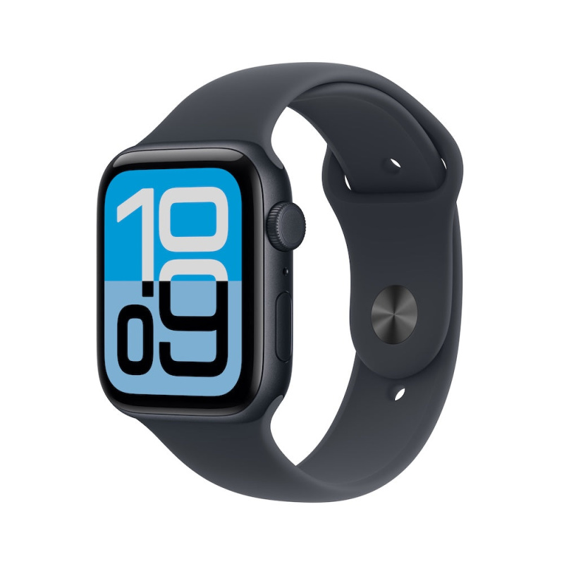 Apple Watch SE 3 (2025) Cellular 44mm Temně inkoustový hliník s inkoustovým sportovním řemínkem S/M