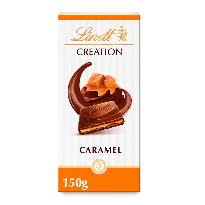 Lindt CREATION Mléčná čokoláda plněná karamelem, 150g