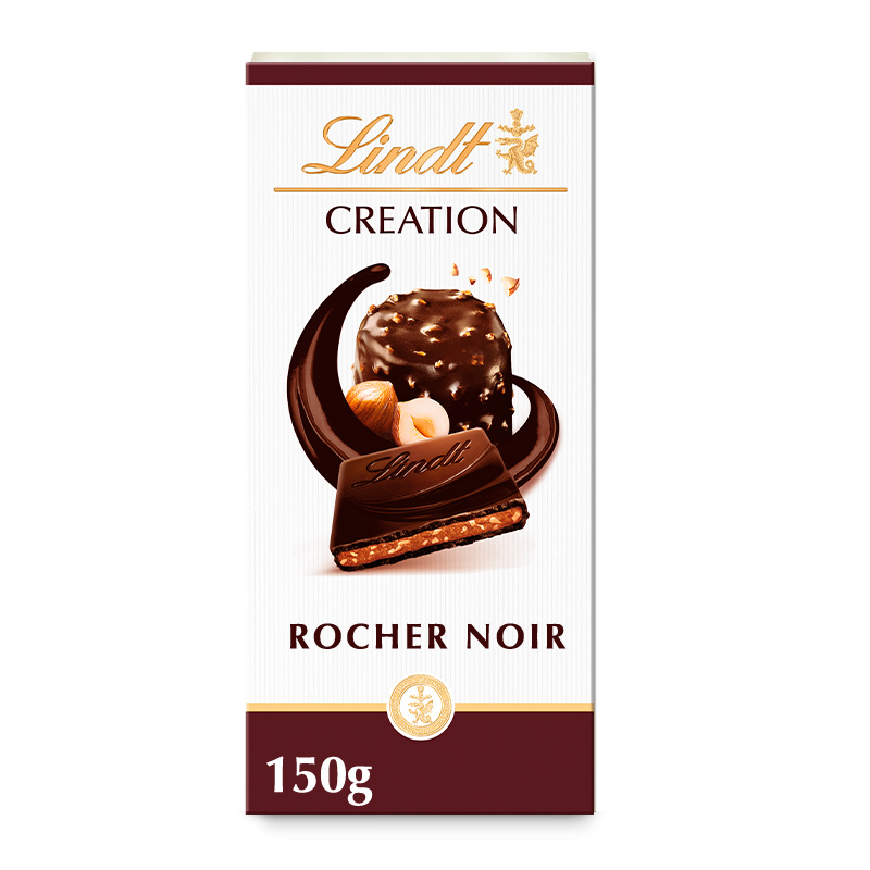 Lindt CREATION Hořká čokoláda plněná lískooříškovou náplní, 150g