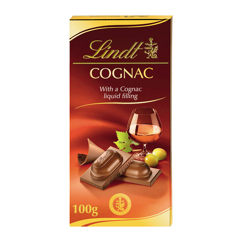 Mléčná čokoláda Lindt s koňakovou náplní 100g