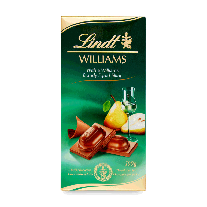 Mléčná čokoláda Lindt s hruškovicí hrušek odrůdy Williams 100g