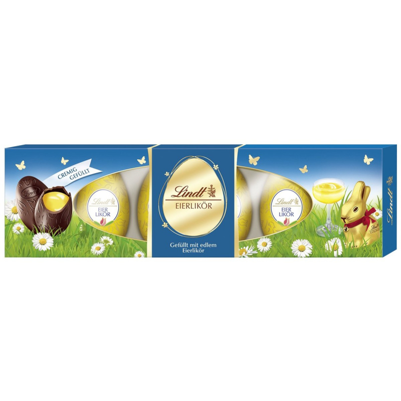 Lindt Velikonoční čokoládová vajíčka plněná vaječným likérem