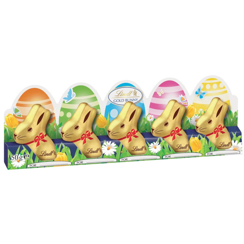 Lindt Velikonoční mini zlatí zajíčci z mléčné čokolády 5×10 g