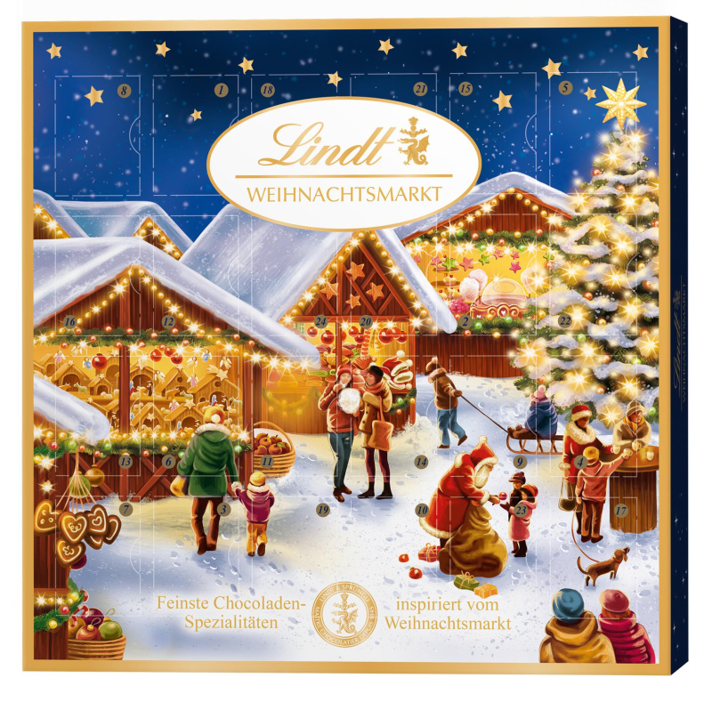 Adventní čokoládový kalendář, Lindt, 115 g