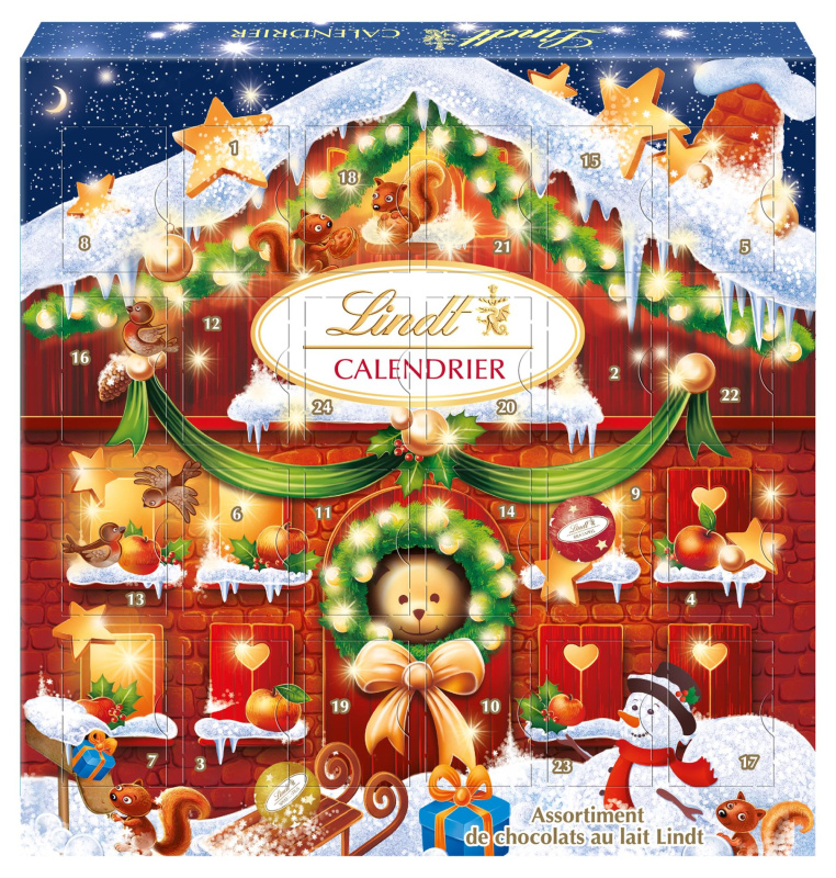 Adventní čokoládový kalendář, Lindt Teddy, 124 g