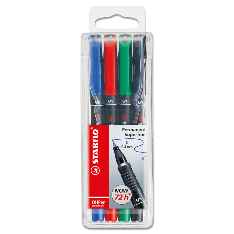 STABILO OHPen universal 841 Superfine - permanentní popisovač - sada 4 barev