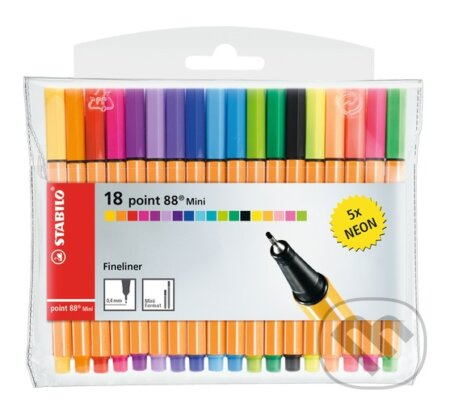 STABILO point 88 Mini (18 ks Púzdro vrátane 5 neon farieb)