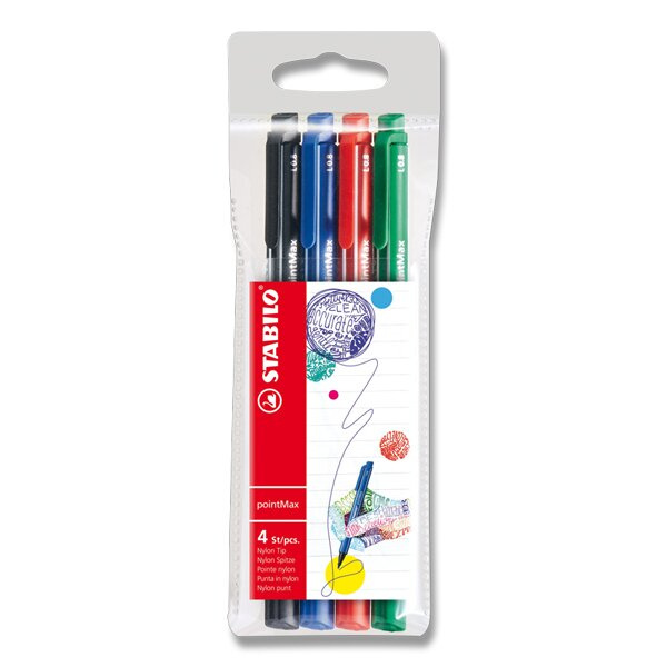 Liner Stabilo PointMax 488 0,8 mm, sada 4 barvy