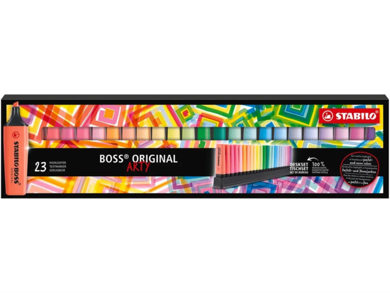Zvýrazňovač STABILO BOSS ORIGINAL "ARTY" - sada 23 barev