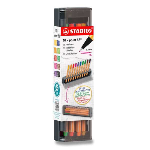 Liner STABILO point 88 Click Set - 10 barev Stabilo