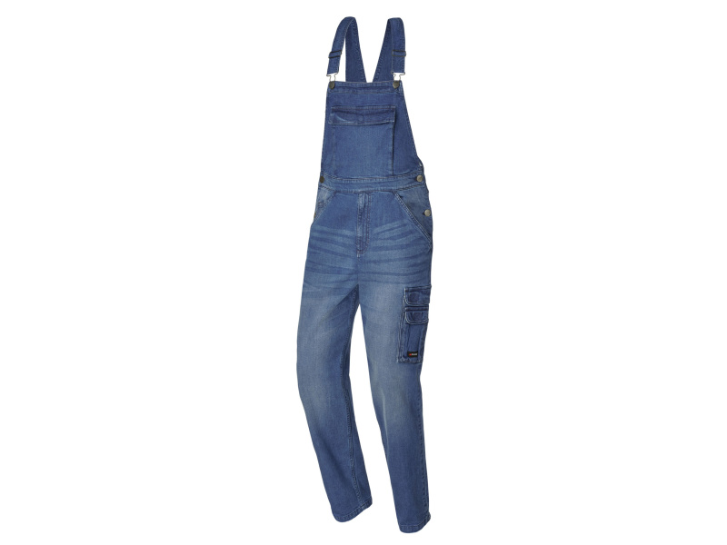 Parkside® Pánské pracovní kalhoty s laclem (modrá, 48)