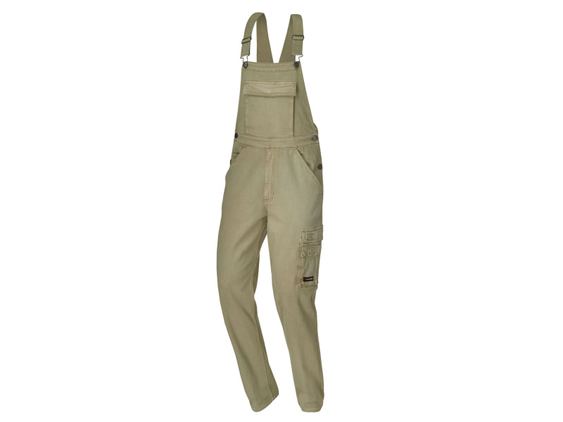 Parkside® Pánské pracovní kalhoty s laclem (hnědá, 50)