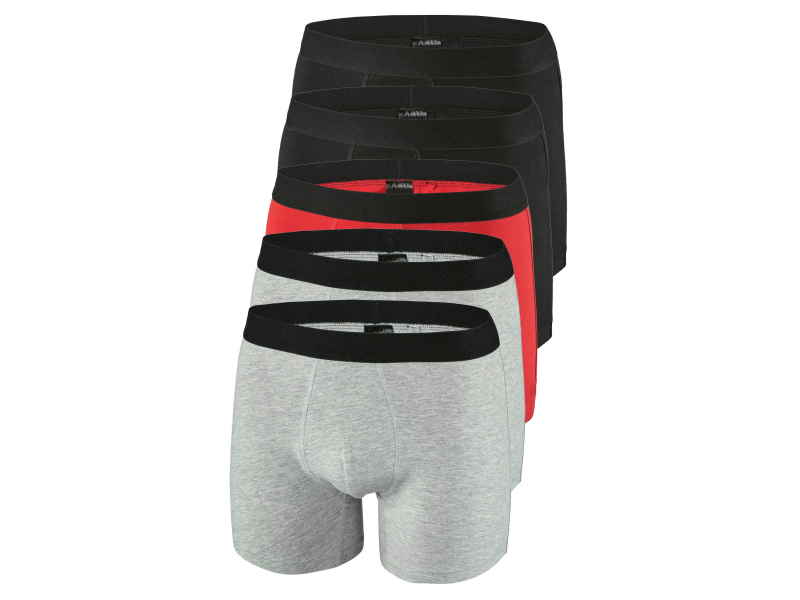 Parkside® Pánské boxerky, 5 kusů (černá/šedá/červená, 5/M)