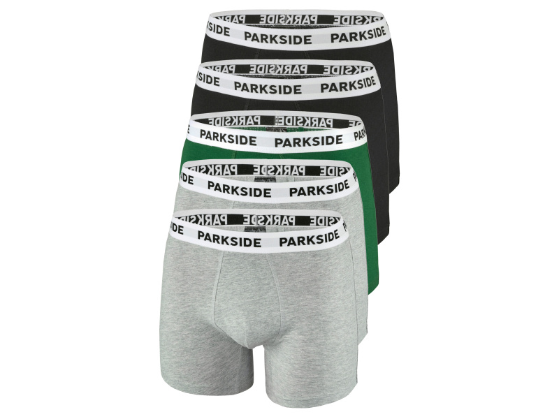 Parkside® Pánské boxerky, 5 kusů (černá/šedá/zelená, 5/M)