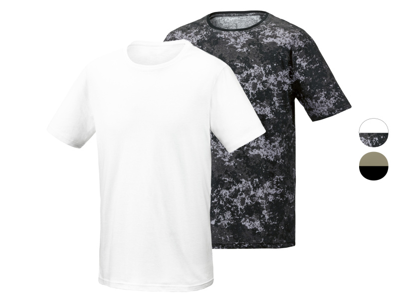 Parkside® Pánské triko s BIO bavlnou, 2 kusy (vzor/bílá, L (52/54))