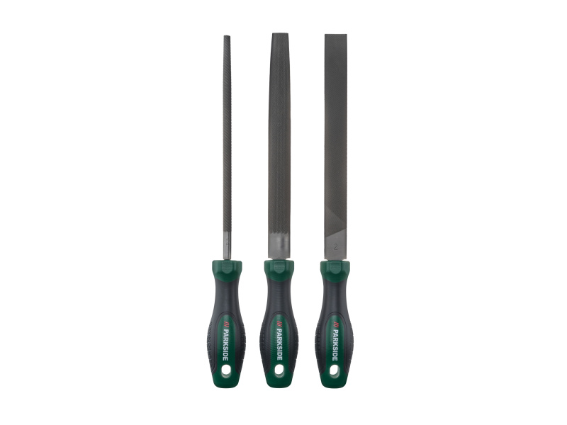 Parkside® Sada pilníků / rašplí / drátěných kartáčů / dlát, 3dílná (pilníky)