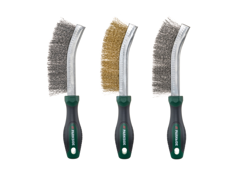Parkside® Sada pilníků / rašplí / drátěných kartáčů / dlát, 3dílná (drátěné kartáče)