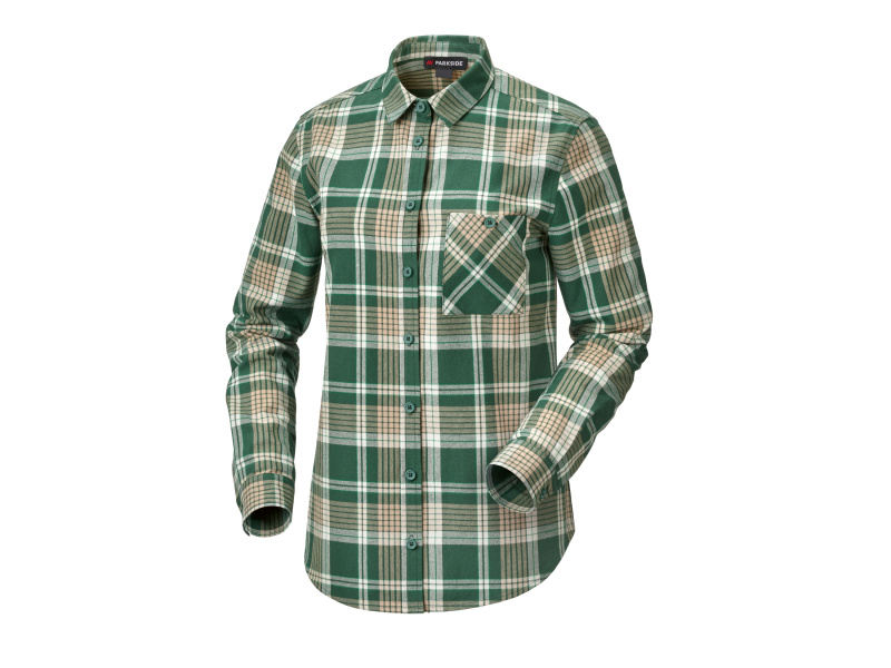 Parkside® Dámská flanelová košile (zelená/béžová/bílá, 40)