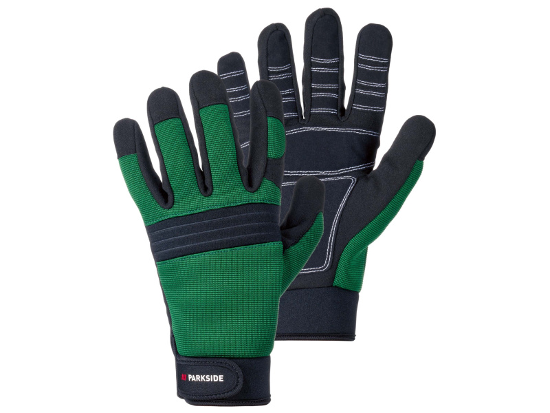 Parkside® Dámské / Pánské pracovní rukavice (černá/zelená, 7)