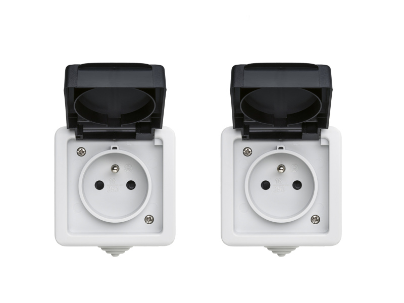 Parkside® Zásuvka / Vypínač do vlhkých prostor, Ip54 (zásuvka, 2 kusy)