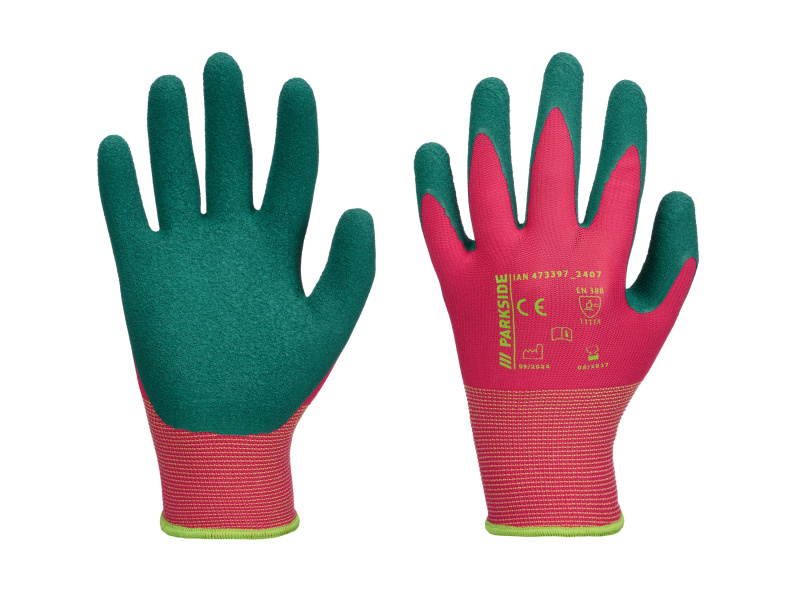 Parkside® Dámské / Pánské zahradní rukavice (růžová/zelená, 9)