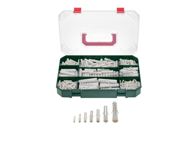 Parkside® Sortiment hmoždinek a háčků / kabelových vázacích pásků / hřebíků (sortiment hmoždinek, 378dílná sada)