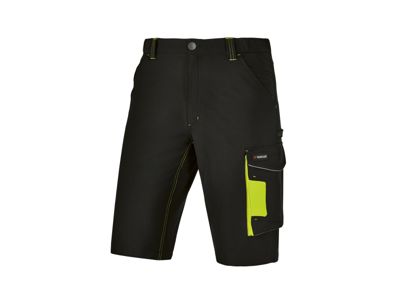 Parkside® Pánské pracovní bermudy (černá/žlutá, 56)