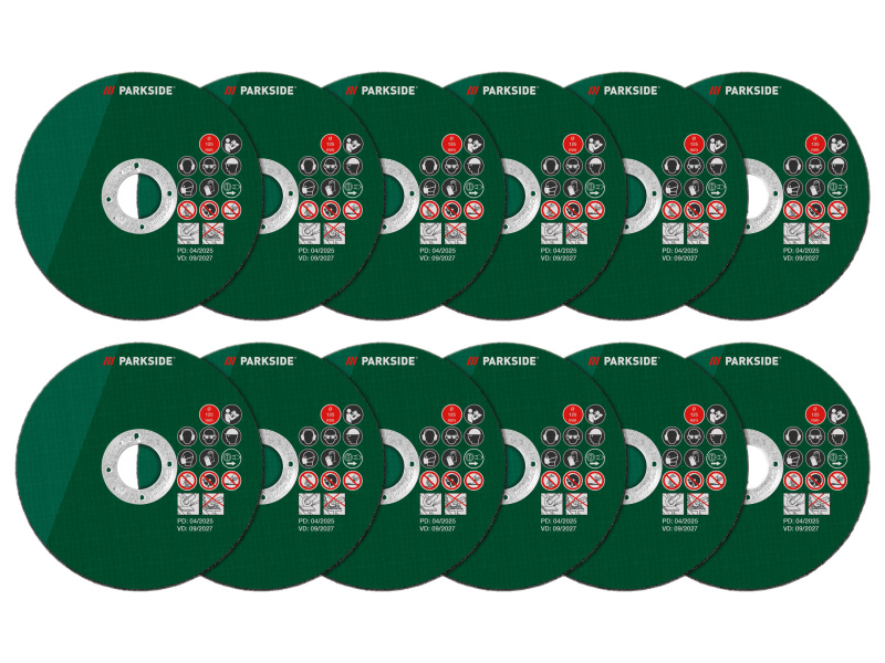 Parkside® Sada řezných kotoučů Pwszs 1, Ø 125 mm (řezné kotouče, 12dílná sada)