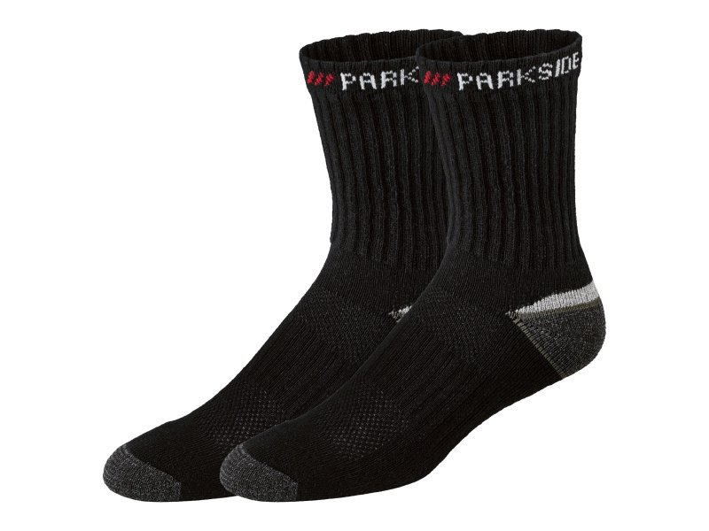 Parkside® Pánské pracovní ponožky, 2 páry (černá/zelená, 43-46)