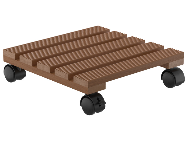 Parkside® Podstavec pod květináč s kolečky (dřevo/hnědá)