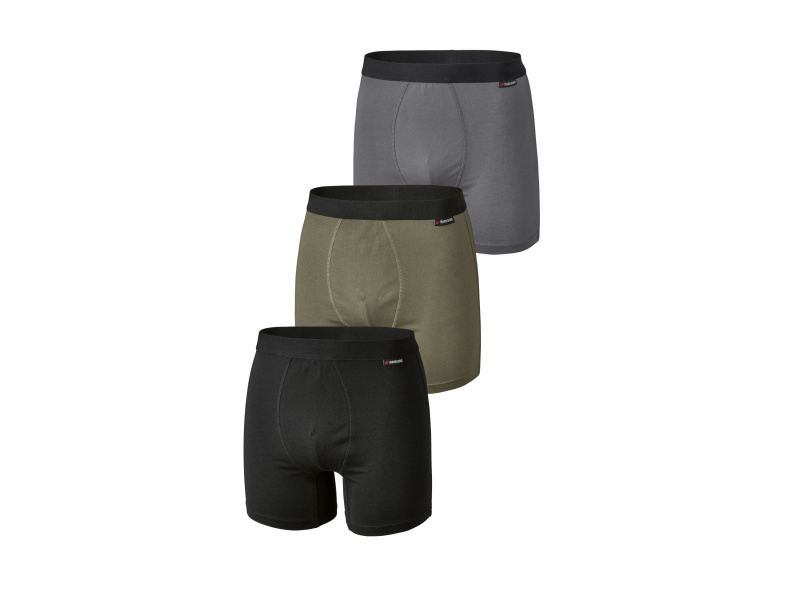 Parkside® Pánské funkční boxerky, 3 kusy (černá/šedá/zelená, 7/Xl)