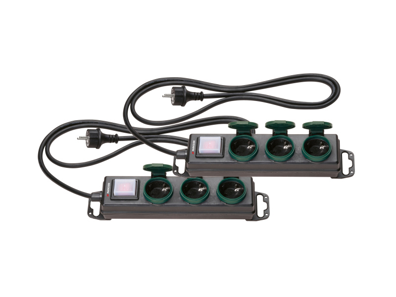 Parkside® Venkovní zásuvková lišta (3 zásuvky, 2 kusy)