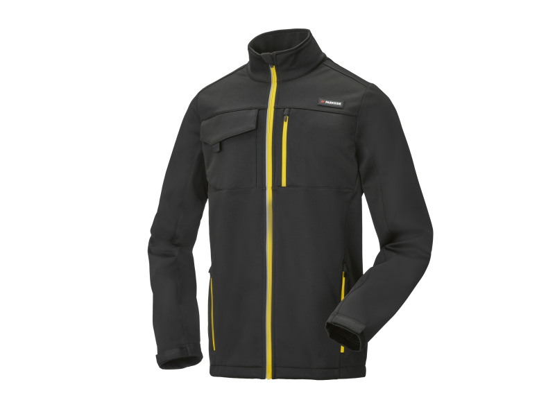Parkside® Pánská pracovní softshellová bunda (černá/žlutá, XL (56/58))