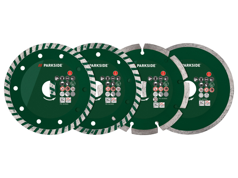Parkside® Sada řezných kotoučů Pwszs 1 (diamantové řezné kotouče, 4dílná sada)