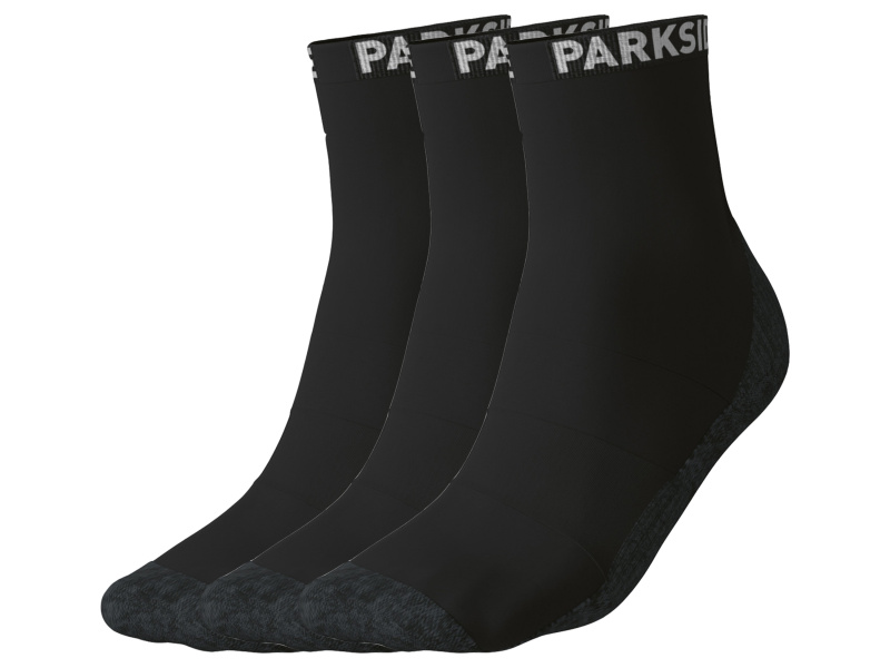 Parkside® Pánské pracovní ponožky, 3 páry (černá, 43-46)