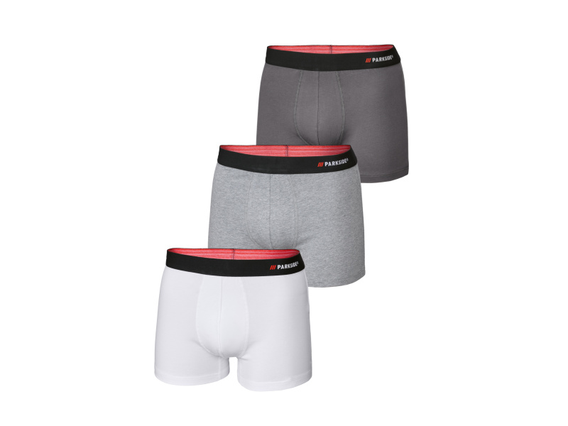Parkside® Pánské boxerky, 3 kusy (šedá/bílá, 7/Xl)