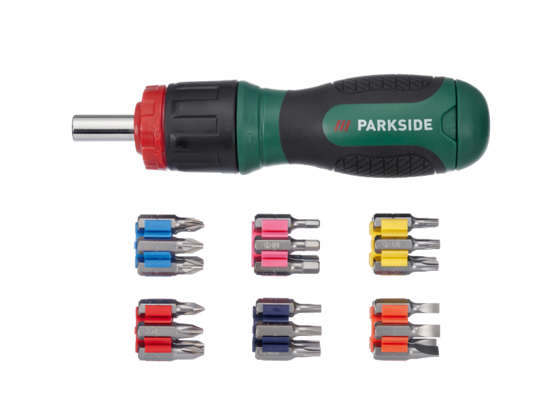 Parkside® Sada bitů s ráčnovým šroubovákem Psrb 31 B1, 31dílná
