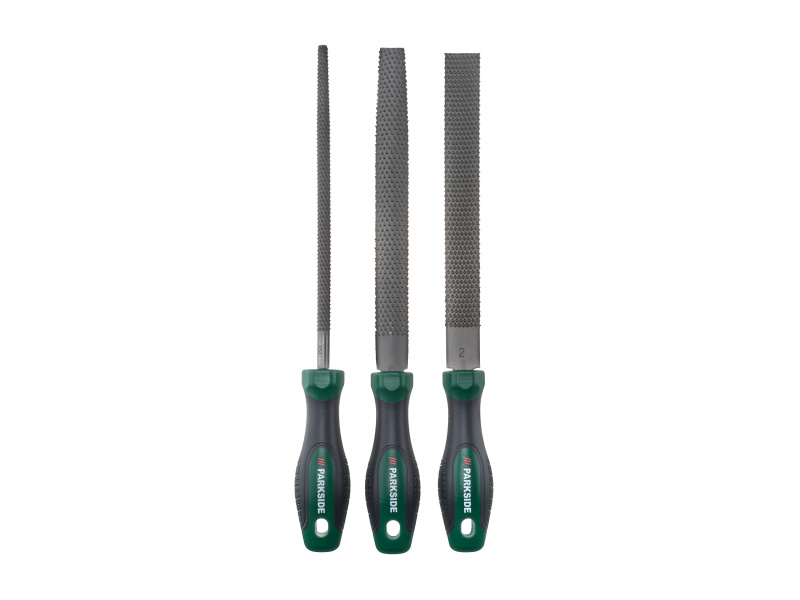 Parkside® Sada pilníků / rašplí / drátěných kartáčů / dlát, 3dílná (sada rašplí, 3dílná)