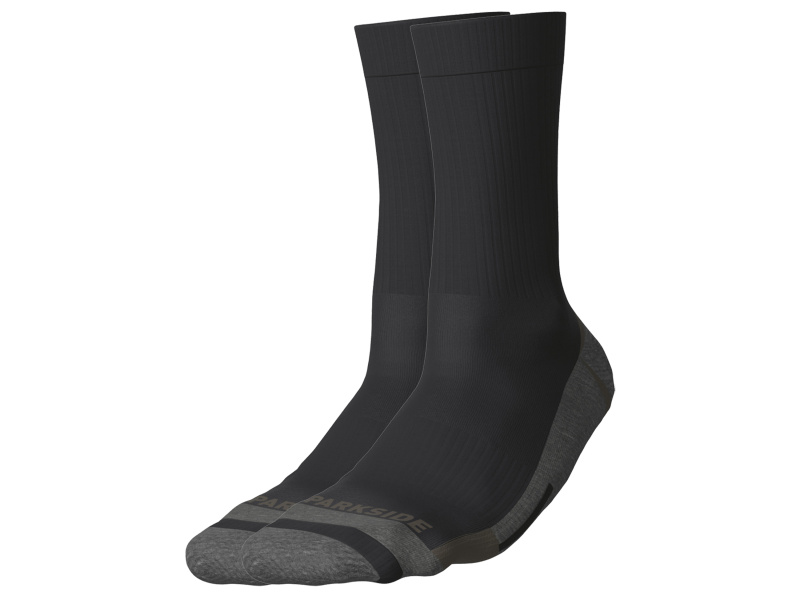 Parkside® Pánské pracovní ponožky, 2 páry (černá/zelená, 43-46)