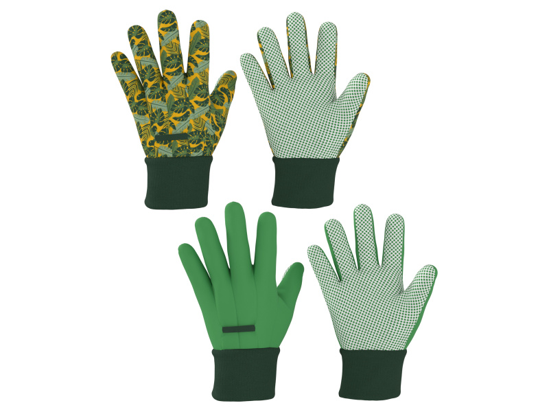 Parkside® Dámské / Pánské zahradní rukavice, 2 páry (listy/zelená, 9)