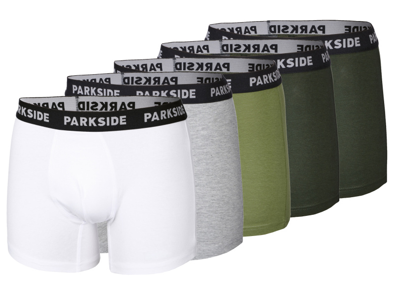 Parkside® Pánské boxerky, 5 kusů (šedá/zelená/bílá, 7/Xl)