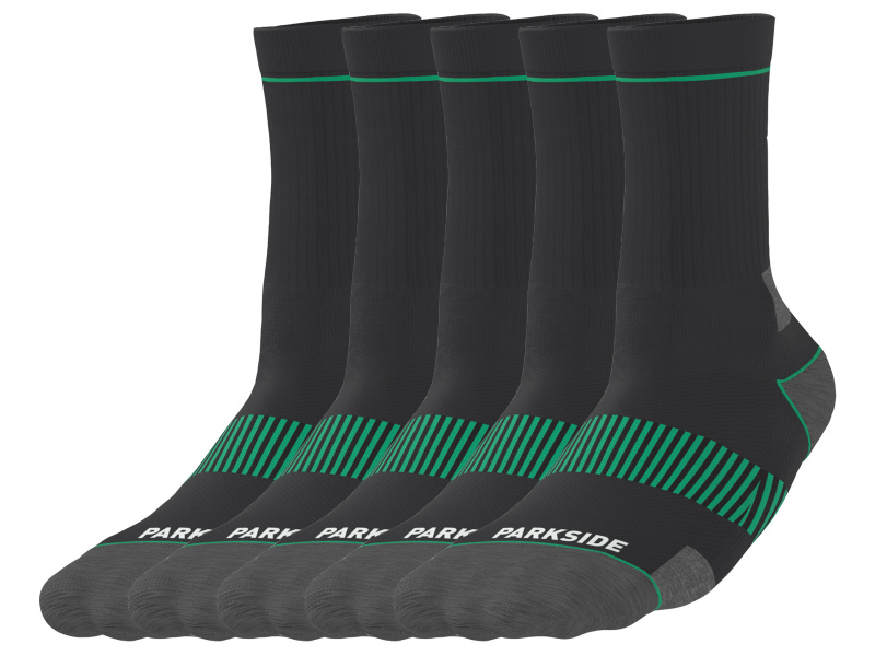 Parkside® Pánské pracovní ponožky, 5 párů (černá, 43-46)