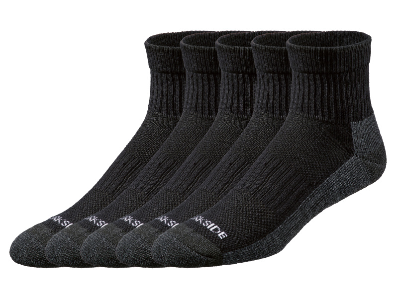 Parkside® Pánské pracovní ponožky, 5 párů (černá, 43/46)