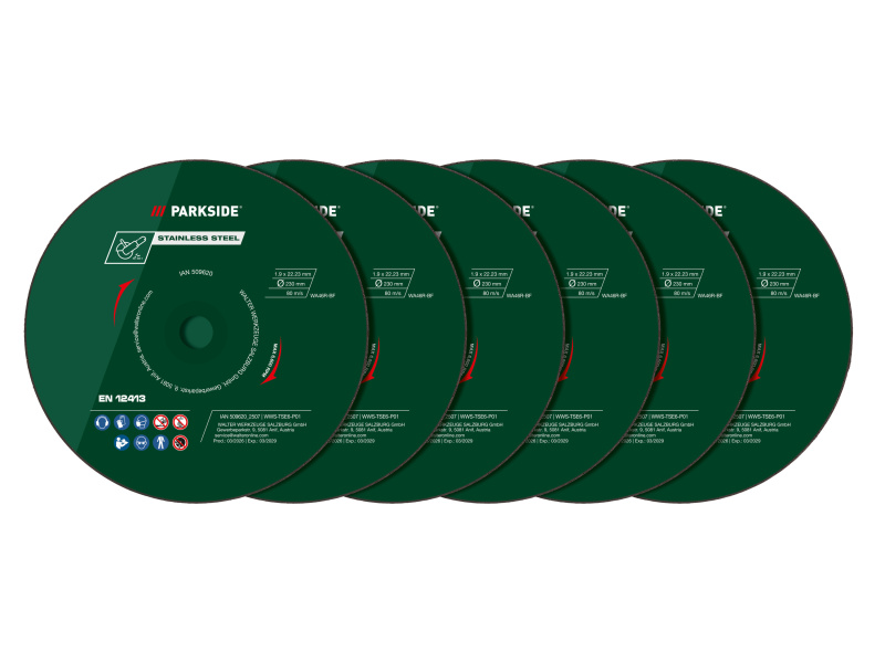 Parkside® Sada řezných kotoučů / Diamantový řezný kotouč, Ø 230 mm (sada řezných kotoučů, 6dílná)