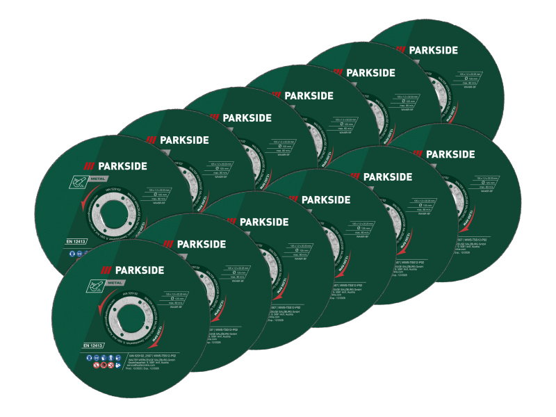 Parkside® Sada řezných kotoučů, Ø 125 mm (řezné kotouče, 12dílná sada)